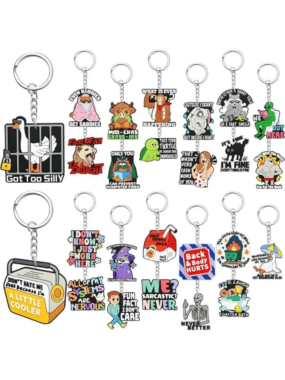 Adorable Keychain Set for Car Keys, Purse, Bag - Perfect Gifts & Rewards